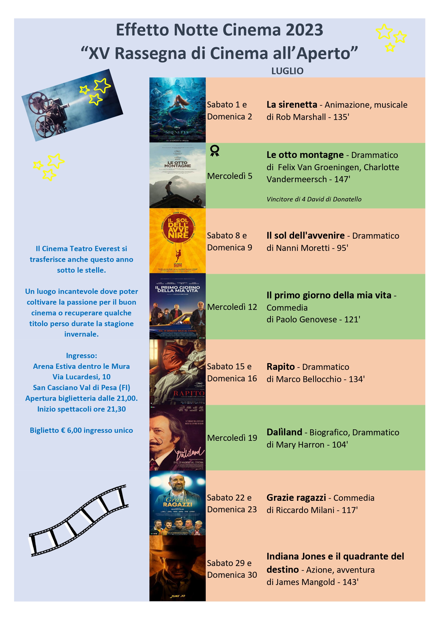 Programma cinema luglio