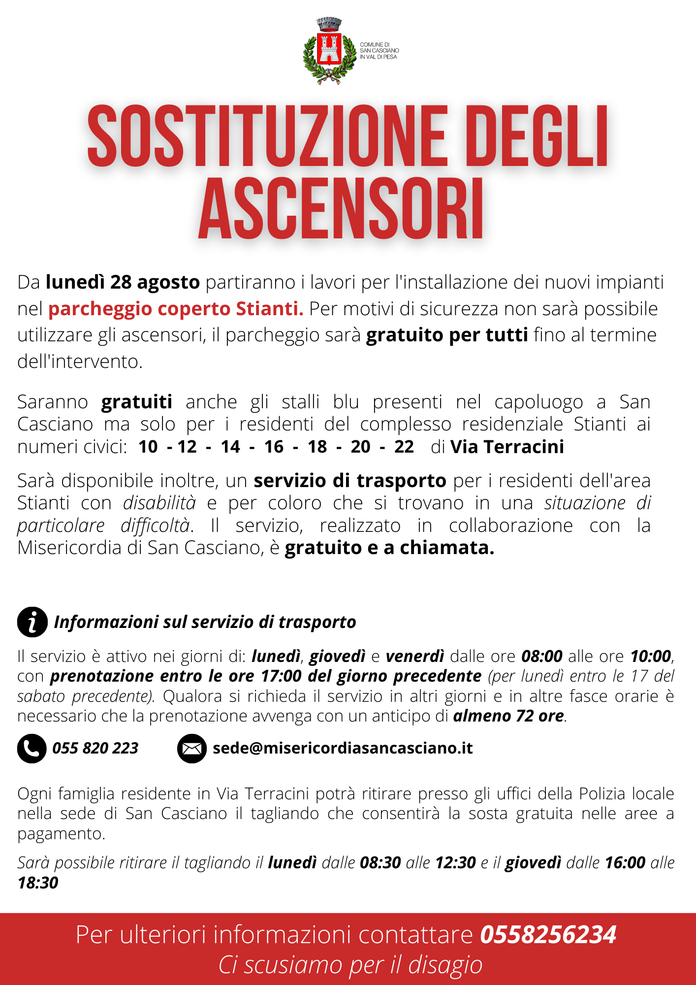 Sostituzione degli ascensori parcheggio Stianti