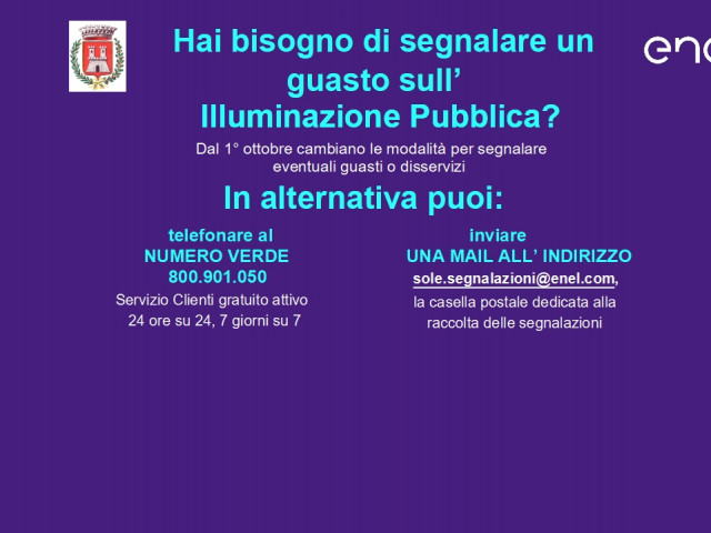 modalità segnalazione guasti illuminazione pubblica